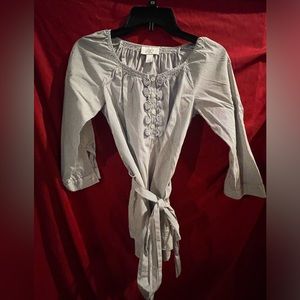 And Taylor loft pull over blouse with tie front